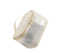Bolsas de maquillaje de malla, múltiples bolsillos abiertos, resistentes al agua, bolsa de cosméticos para uso diario, gimnasio, viajes, organizador portátil para colgar, Color beige, F