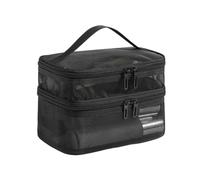 Bolsas de maquillaje de malla, múltiples bolsillos abiertos, resistentes al agua, bolsa de cosméticos para uso diario, gimnasio, viajes, organizador portátil para colgar, Black, C