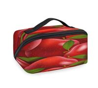 Bolsas de maquillaje de viaje con diseño de manzanas rojas, para mujeres, hombres, niñas, niños, bolsa de lavado con patrón de manzanas, bolsa de aseo portátil, organizador de artículos de tocador