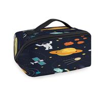 Bolsas de maquillaje de viaje con diseño de planetas, astronautas, para mujeres, hombres, niñas, niños, planetas, bolsa de lavado, bolsa de aseo portátil, organizador de artículos de tocador