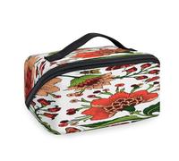 Bolsas de maquillaje de viaje con estampado de flores de cachemira para mujeres, hombres, niñas, niños, tribus, bolsa de lavado portátil, organizador de artículos de tocador