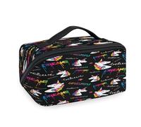 Bolsas de maquillaje de viaje con estampado de unicornios mágicos para mujeres, hombres, niñas, niños, bolsa de lavado de unicornios, bolsa de aseo portátil, organizador de artículos de tocador