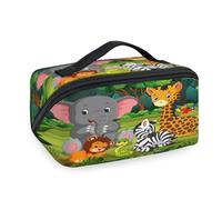 Bolsas de maquillaje de viaje de animales del bosque para mujeres, hombres, niñas, niños, bolsa de lavado con estampado de animales, bolsa de aseo portátil, organizador de artículos de tocador