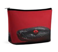 Bolsas de maquillaje de viaje de piel sintética con ojos rojos, bolsa de cosméticos con cremallera, bolsa de aseo grande para mujer, impermeable, portátil, organizador de maquillaje, bonita bolsa con
