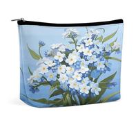 Bolsas de maquillaje de viaje de piel sintética con texto en inglés "Do Not Forget Me", bolsa de aseo grande para mujer, impermeable, portátil, organizador de maquillaje, bonita bolsa con cremallera