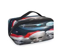Bolsas de maquillaje de viaje de Santa Aliens para mujeres, hombres, niñas, niños, nave espacial, bolsa de lavado, bolsa de aseo portátil, organizador de artículos de tocador