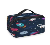 Bolsas de maquillaje de viaje para mujeres, hombres, niñas, niños, astronautas, neceser portátil, organizador de artículos de aseo