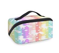 Bolsas de maquillaje de viaje para mujeres, hombres, niñas, niños, unicornios de caballo, bolsa de lavado, bolsa de aseo portátil, organizador de artículos de tocador