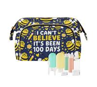 Bolsas de maquillaje I Can't Believe 100 Days Bee con cremallera para mujer, monedero para cosméticos de viaje