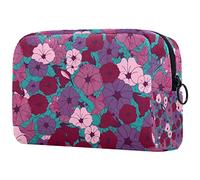 Bolsas de maquillaje para mujer Grenn con patrón de bambú, estuche de viaje con cremallera, organizador portátil de artículos de tocador para adolescentes y niñas, Multicolor 07, 18.5x7.5x13cm/7.3x3x5.1in
