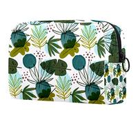 Bolsas de maquillaje para mujer Grenn con patrón de bambú, estuche de viaje con cremallera, organizador portátil de artículos de tocador para adolescentes y niñas, Multicolor 02, 18.5x7.5x13cm/7.3x3x5.1in
