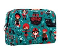 Bolsas de maquillaje para mujer, neceser para hombres, bolsa de cosméticos de viaje, N37l7tg3gol, 7.3x3x5.1 in, Duradero