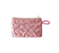 Bolsas de maquillaje portátiles en relieve con Bowkot Accent School Office Almacenamiento de cosméticos para uso diario, bolsa de almacenamiento de poliéster para viajes, morado/rojo, Heart shape