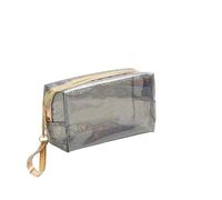 Bolsas de Maquillaje Transparentes, Bolsa de Asas Almacenamiento Multicolor PVC(Black)