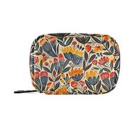 Bolsas de medicina de arte popular de flores coloridas con compartimentos desmontables, práctico organizador de bolsas de ayuda para viajes