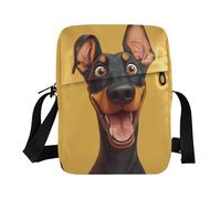 Bolsas de mensajero para mujer y hombre, bolso cruzado cruzado sobre el hombro, bolsos de hombro para mujer, correa ajustable para el trabajo, dibujos animados, divertidos, Doberman Pinscher, perros