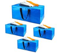 Bolsas de mudanza resistentes, 4 bolsas de plástico reutilizables, compatibles con Ikea Frakta Cart, alternativa a la caja de mudanza