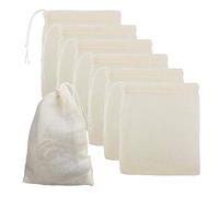 Bolsas de Muselina de algodón, Paquete de 50, con cordón, 10 x 8 cm, 100% algodón, Bolsas de Malla Reutilizables para té, café, filtros, Especias
