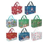 Bolsas de Navidad - 8 piezas de tela no tejida reutilizables - Bolsas de golosinas para caramelos, para estudiantes, niños, trucos de cumpleaños, para el aula o la escuela