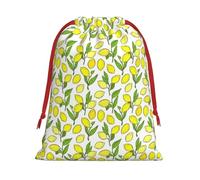 Bolsas de Navidad amarillas con limones frescos, bolsa de almacenamiento para fiestas de cumpleaños, suministros de vacaciones, también se puede utilizar para almacenamiento diario