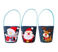 Bolsas de Navidad - Bolsas de favor de mezclilla de 3 piezas con asa, cubo de embalaje reutilizable para galletas Chocolate Snacks Toys | Suministros de vacaciones para adultos Kids Friends Family F