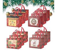 Bolsas de Navidad con asas | 12 bolsas no tejidas navideñas para compras y embalaje regalos | Bolsas para fiestas de Navidad - Para regalos para fiestas dulces caramelos comida juguete