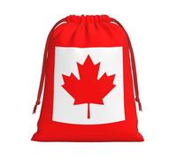 Bolsas de Navidad con bandera canadiense, bolsa de almacenamiento, suministros de fiesta de cumpleaños, también se puede utilizar para almacenamiento diario