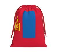 Bolsas de Navidad con bandera de Mongolia, bolsa de almacenamiento, suministros de fiesta de cumpleaños, también se puede utilizar para almacenamiento diario