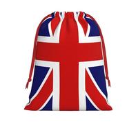 Bolsas de Navidad con bandera inglesa, bolsa de almacenamiento, suministros de fiesta de cumpleaños, también se puede utilizar para almacenamiento diario