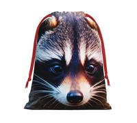 Bolsas de Navidad con cara de mapache, bolsa de almacenamiento, suministros de fiesta de cumpleaños, vacaciones, también se puede utilizar para almacenamiento diario