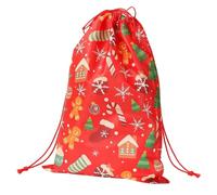 Bolsas de Navidad con cordón - Bolsas con cordón navideñas | Reutilizable de tela no tejida | de tejidos no tejidos con cordón para fiestas de invierno, comida, caramelos, dulces