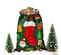 Bolsas de Navidad con cordón | Bolsas de Navidad | Paquete reutilizable de papel de aluminio maravilloso para la víspera de la de cumpleaños, de lujo de Papá Noel