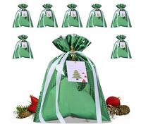 Bolsas de Navidad con cordón, bolsas de regalo de fiesta para joyas, 8 piezas, recuerdos de fiesta, decoración del hogar para niños y adultos, árbol, vacaciones, festivales, aula, boda