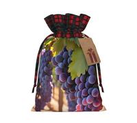 Bolsas de Navidad con cordón con estampado de uvas del desierto, bolsas reutilizables para regalos navideños, talla M