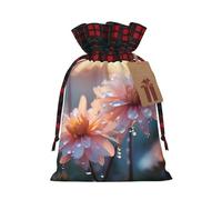 Bolsas de Navidad con cordón con patrón de flores para días lluviosos, bolsas de regalo de Navidad, bolsas de dulces de Navidad, bolsas de golosinas, bolsas de recuerdos de fiesta, bolsas M