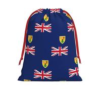 Bolsas de Navidad con cordón de la bandera de las Islas Turcas y Caicos, bolsas de recuerdo de fiesta, bolsas reutilizables para caramelos, bodas, San Valentín