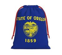 Bolsas de Navidad con cordón de la bandera del estado de Oregon, bolsas de recuerdo de fiesta, bolsas reutilizables para caramelos, bodas, San Valentín