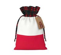 Bolsas de Navidad con cordón de Navidad con estampado de bandera polaca, saco de Papá Noel, para dulces, bodas, regalos y almacenamiento