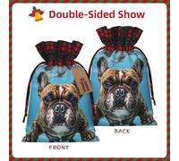 Bolsas de Navidad con cordón para caramelos, bolsa de regalo, bulldog nadando bajo el agua, bolsas de regalo