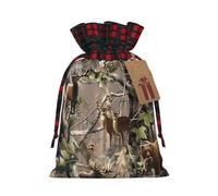 Bolsas de Navidad con cordón para caramelos, bolsa de regalo, caza de vida silvestre, ciervo, oso, alce, bolsas de regalo