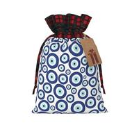 Bolsas de Navidad con cordón para caramelos, bolsas de regalo, bolsas de regalo con estampado de ojos malvados