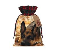 Bolsas de Navidad con cordón para caramelos, bolsas de regalo, bolsas de regalo con estampado de perro pastor alemán, bolsas de regalo