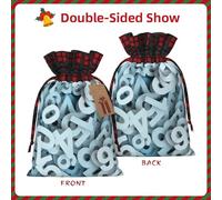Bolsas de Navidad con cordón para caramelos, bolsas de regalo, bolsas de regalo con números de abundancia, bolsas de regalo