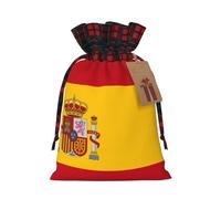 Bolsas de Navidad con cordón para caramelos, bolsas de regalo, con estampado de bandera española, bolsas de regalo