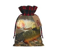Bolsas de Navidad con cordón para caramelos, bolsas de regalo, trucha, arroyo, pesca con mosca, bolsas de regalo