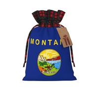 Bolsas de Navidad con cordón y diseño de bandera del estado de Montana, reutilizable, para dulces, bodas, regalos y almacenamiento