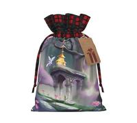 Bolsas de Navidad con cordón y diseño de cuento de hadas, bolsas de regalo de Navidad, bolsas de dulces de Navidad, bolsas de golosinas, bolsas de recuerdos de fiesta, S