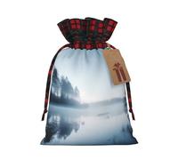 Bolsas de Navidad con cordón y patrón de selva tropical, bolsas de regalo de Navidad, bolsas de dulces de Navidad, bolsas de golosinas, bolsas de recuerdos de fiesta, bolsas