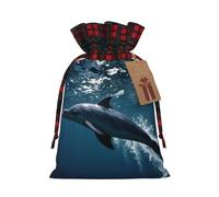 Bolsas de Navidad con diseño de delfín de animales marinos, bolsas de regalo de Navidad, bolsas de dulces de Navidad, bolsas de golosinas, bolsas de recuerdos de fiesta, S