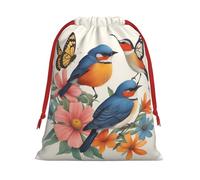 Bolsas de Navidad con diseño de pájaros, flores, mariposas, bolsa de almacenamiento, suministros de fiesta de cumpleaños, también se puede utilizar para almacenamiento diario